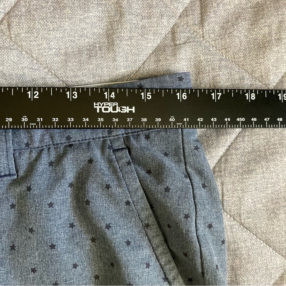 Adidas Golf Shorts Mens 32 Blue Star Print USA Merica 10.5” Casual Flat Front - Picture 9 of 10